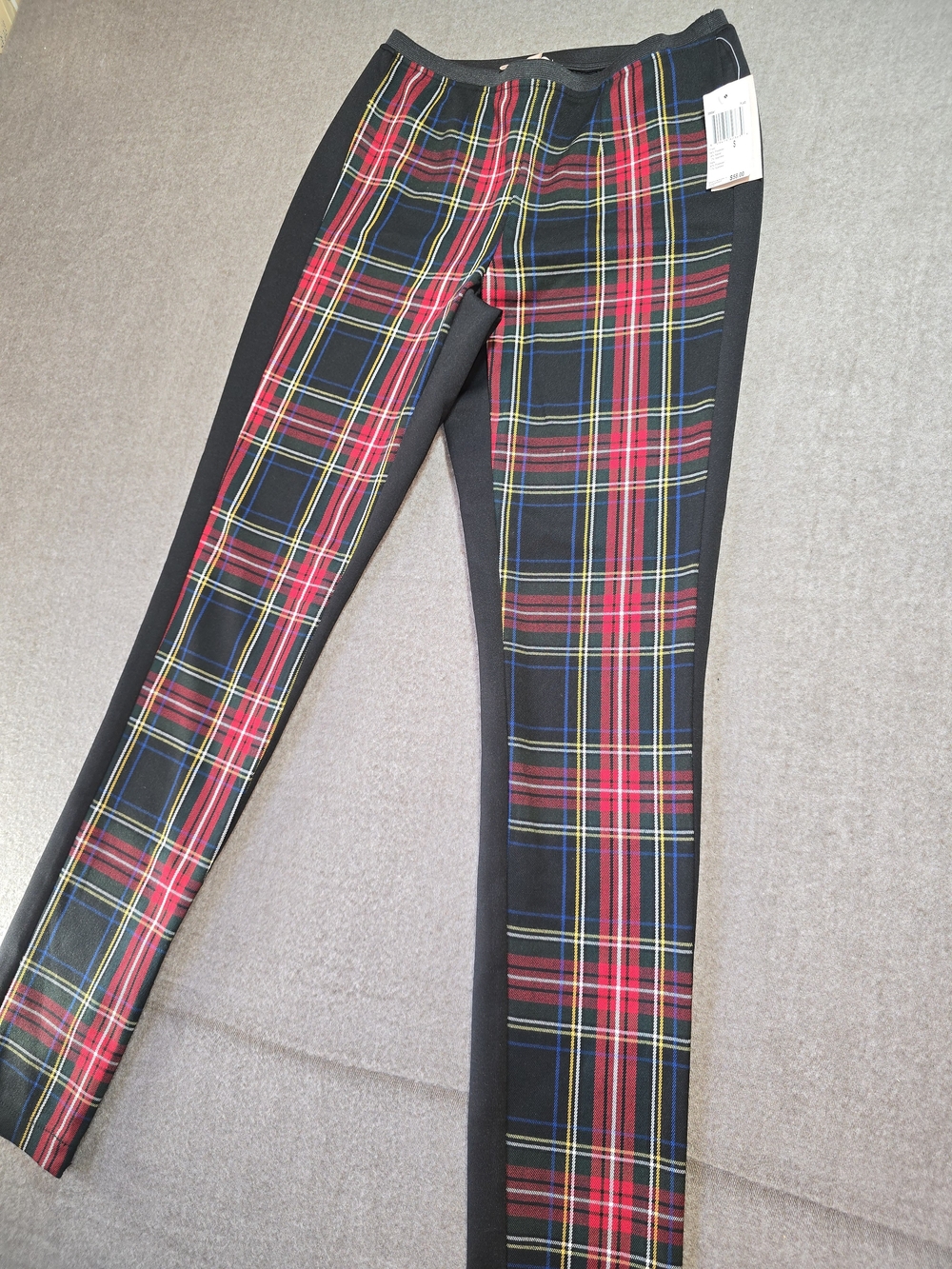 Philosophy Black, Red, Navy Plaid Stretch Office Pants Women's Small NWT